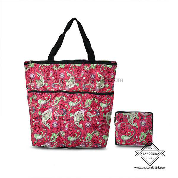 กระเป๋าพับได้เนื้อผ้าหนามีซิปปิด รุ่นซิปรอบ(Shopping Bag)