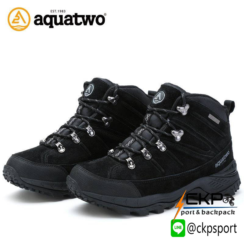 รองเท้าเดินป่ากันน้ำ Aquatwo Hiking S943 สีดำ