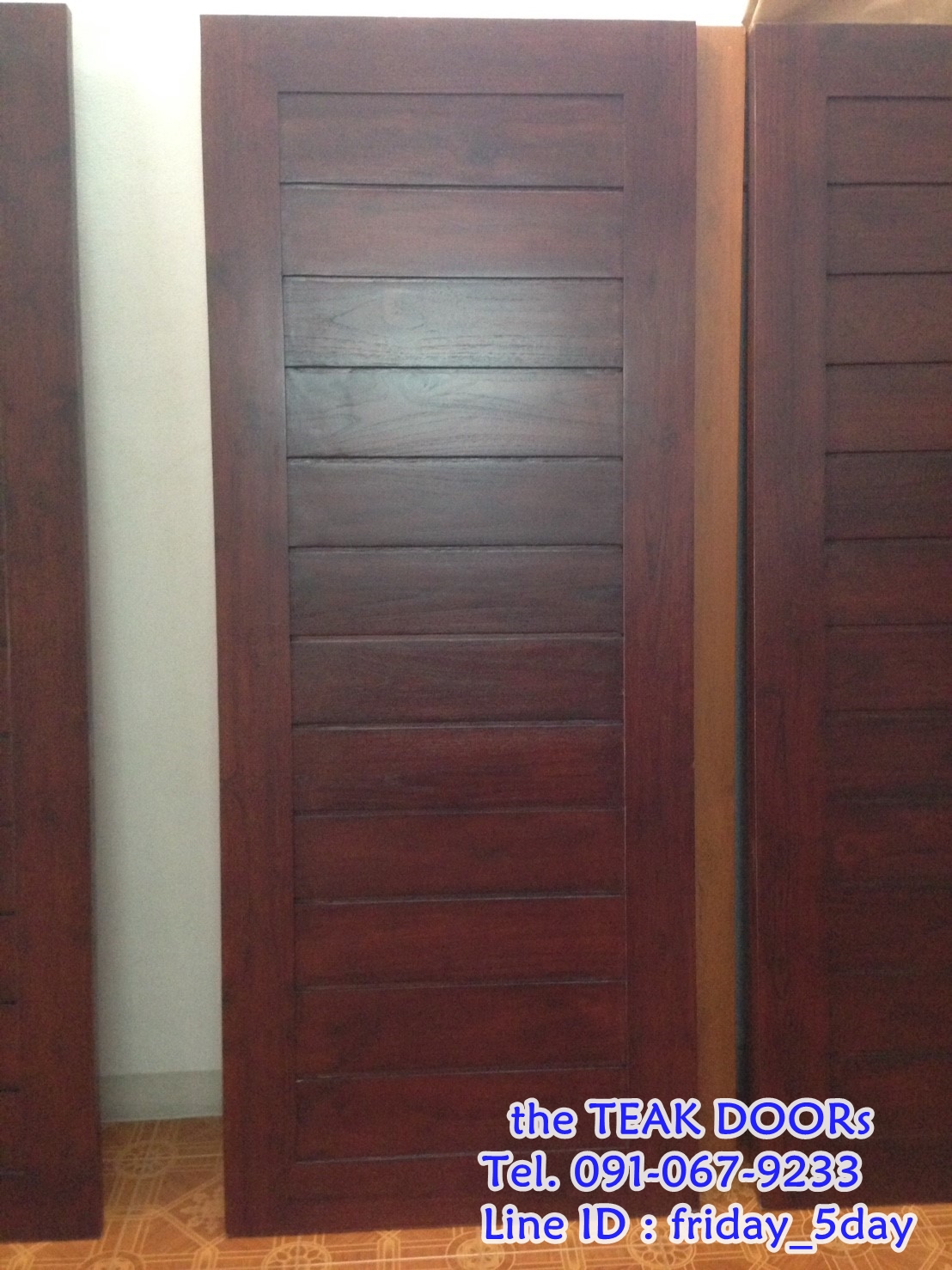 TD160 ประตูไม้สัก บานเดี่ยว บานโมเดิร์น ขนาด 80X200 ซม.