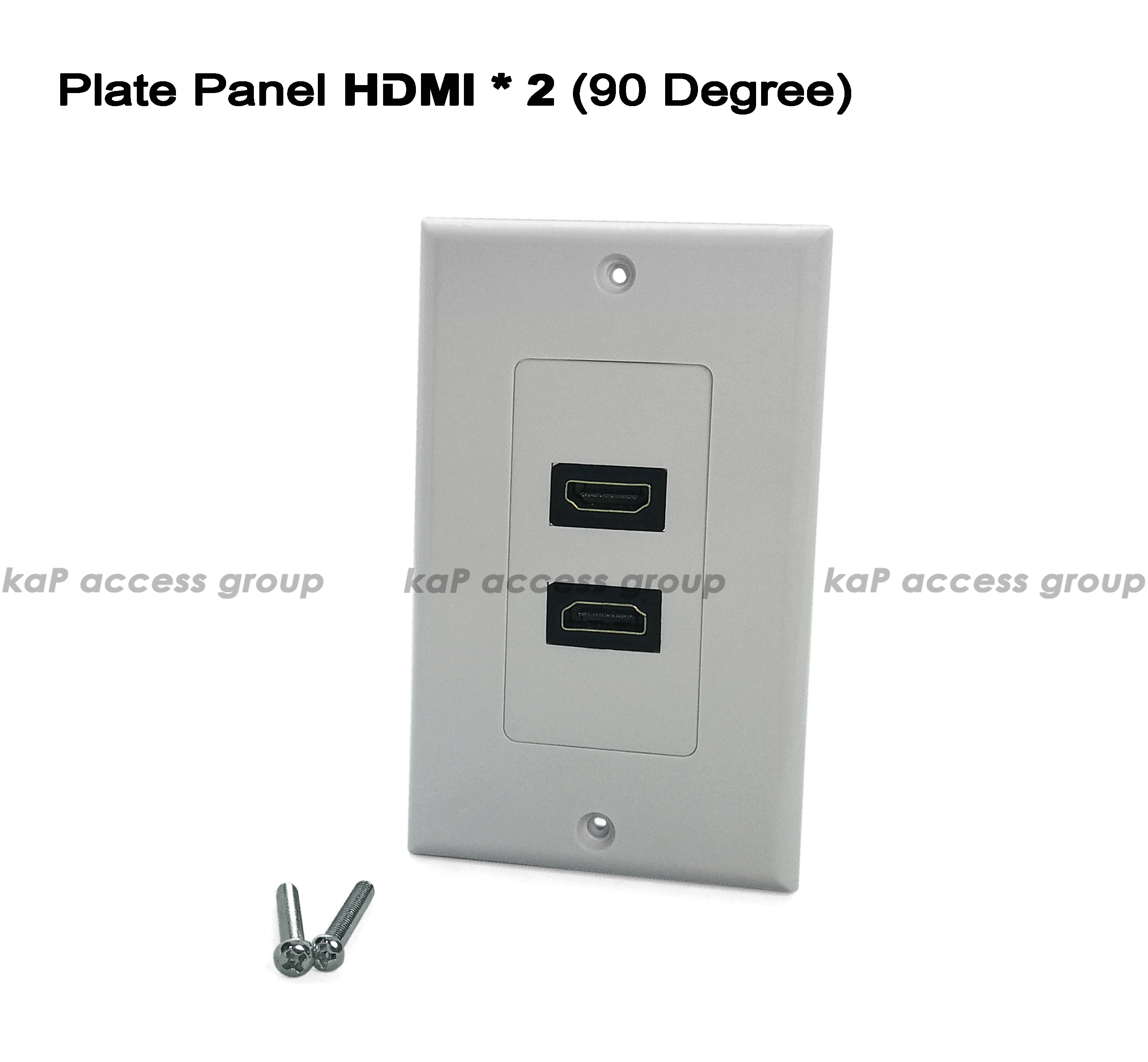 หน้ากากเต้ารับ HDMI เมีย / เมีย 2 พอร์ต (หัวงอ 90องศา)