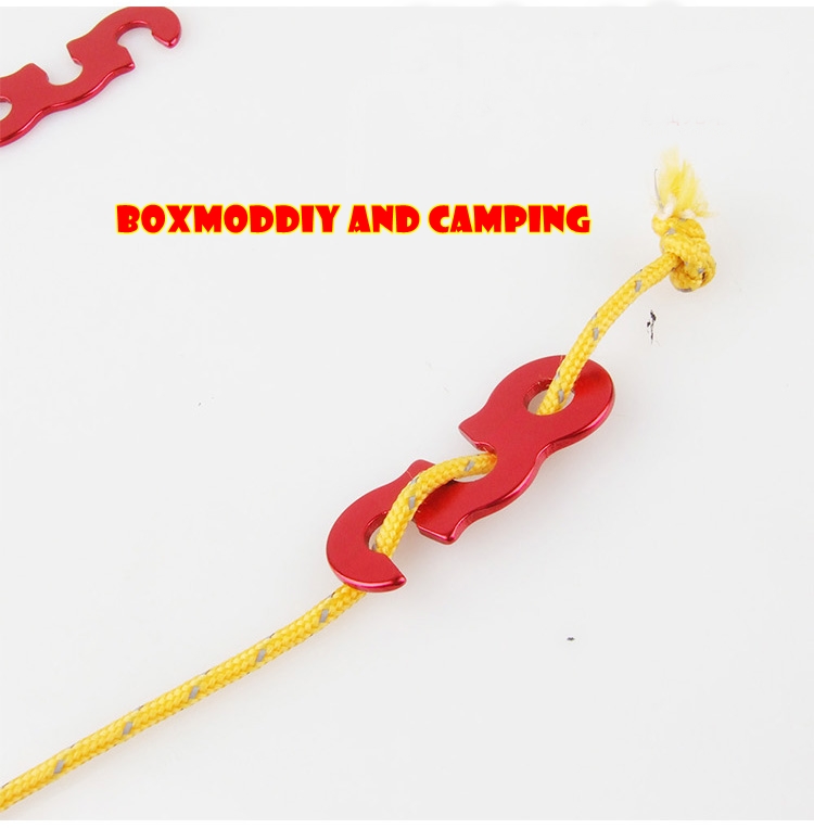 ตัวปรับเลื่อนเชือกเต็นท์แบบปรับง่ายที่สุด LINE STOPER TENT ตัวรั้งเชือกเต็นท์ ตัวล็อกเชือกเต็นท์ ตัวเกี่ยวเชือกเต็นท์ อลูมีเนียมคุณภาพสูง 1ชุด มี10ตัว 100บาท