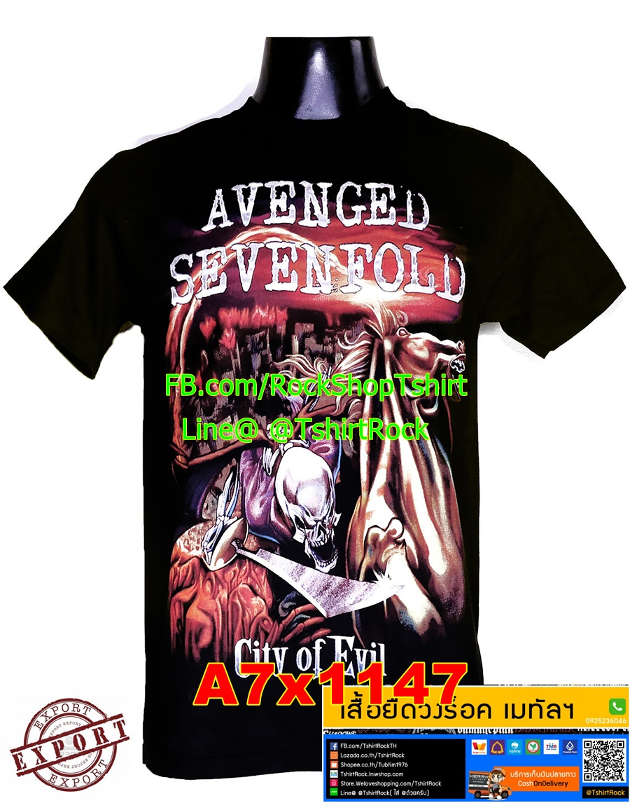 เสื้อวินเทจ Avenged Sevenfold เสื้อยืดวงร็อค เสื้อร็อค เมทัล อะเว็นจด์เซเวนโฟลด์ A7x1147