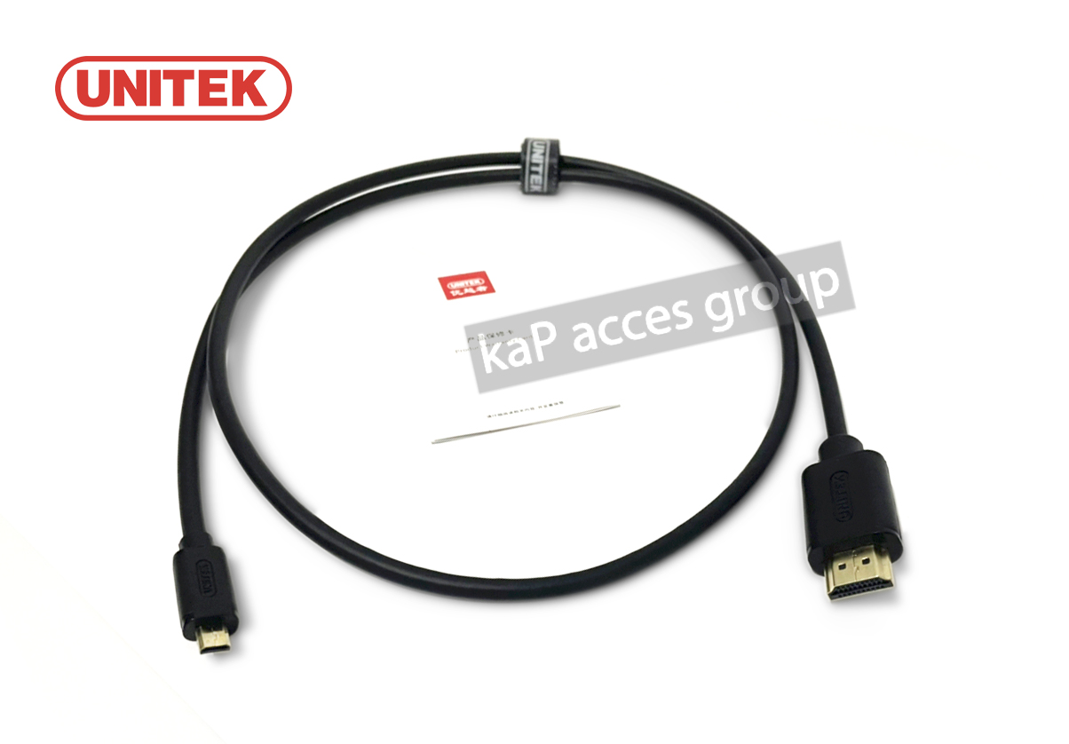 UNITK สายต่อกล้อง Micro HDMI to HDMI ( หัวเล็ก ไป หัวใหญ่ ) unitek แท้ Full HD