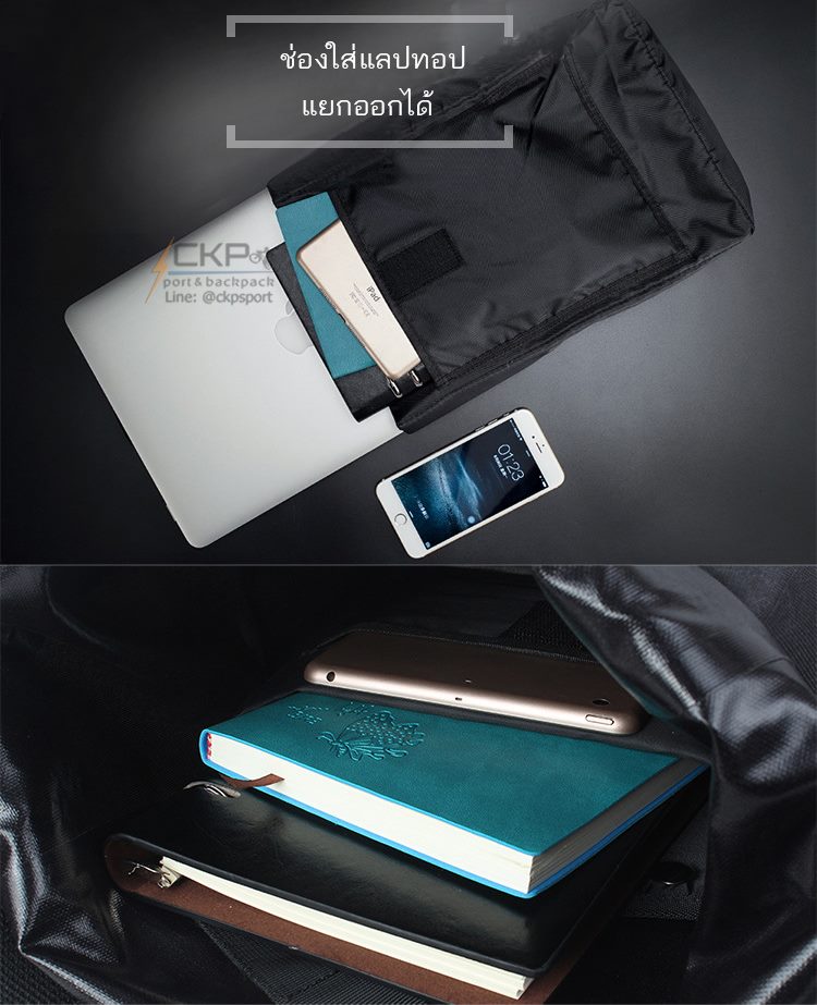 กระเป๋าเป้กันน้ำ 100% Rhinowalk รุ่น TF710 สีดำ