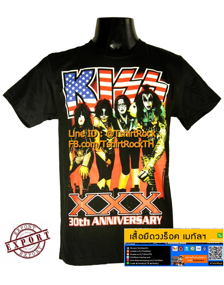 เสื้อวง KISS เสื้อยืดวงดนตรีร็อค เมทัล เสื้อร็อค คิส KIS617