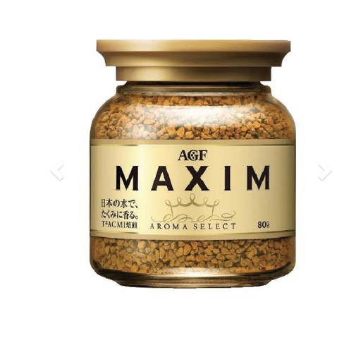 กาแฟ Maxim Aroma Select กาแฟสำเร็จรูป แม็กซิม สีทอง แบบขวด 80 กรัม(สินค้านำเข้าจากญี่ปุ่น)