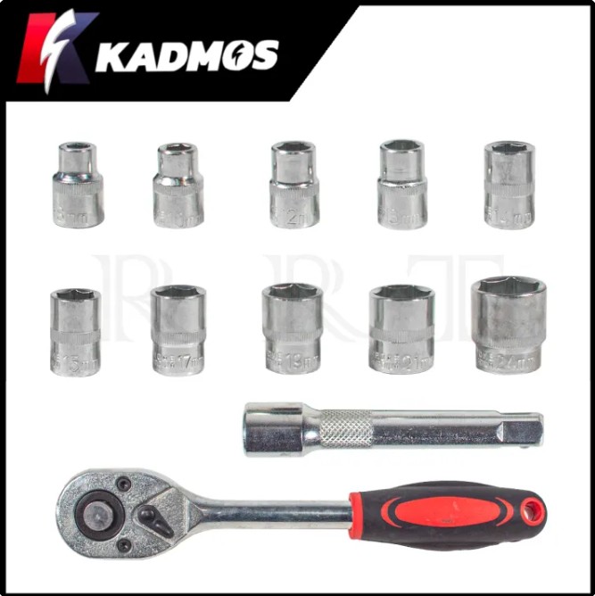 KADMOS ชุดประแจบล็อก ขนาด 1/2" (4หุน) รุ่น 12PCS พกพาง่าย กระทัดรัด 12 ตัวชุด ผลิตจากเหล็กคุณภาพดี <สินค้าของแท้ HOT I'tem
