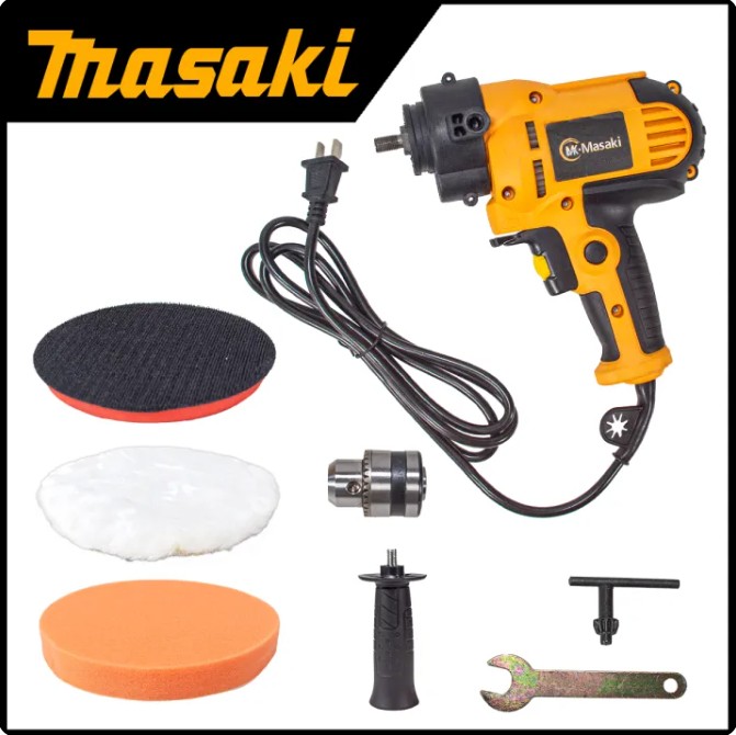 MASAKI เครื่องขัดเงา 2 ระบบ 380 W รุ่น MK-6125 แปลงเป็นสว่านได้ มีปุ่มล็อคสวิตซ์ใช้งานต่อเนื่อง เส้นผ่านศูนย์กลาง 125 มม. 5 นิ้ว