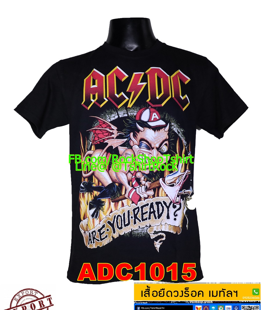 เสื้อวินเทจ Ac/Dc เสื้อยืดวงร็อค เสื้อร็อค เมทัล เอซี/ดีซี ADC1015