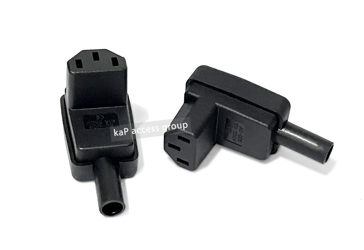 ปลั๊กไฟ C13 90° IEC 320 AC Plug Adapter สายเคเบิ้ลเชื่อมต่อ 250V 10A C13 แบบงอ ทองแดง (A)