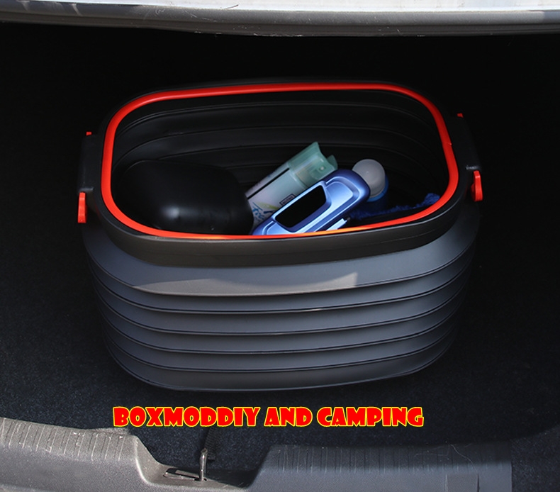 กล่องเก็บของอเนกประสงค์ กล่องยืดได้หดได้ กล่องเก็บของท้ายรถ กล่องแคมป์ปิ้ง ถังยืดหด กล่องเก็บของยืดหด หูหิ้วล็อกฝาได้ ขนาดใหญ่ ความจุ 40 L ประหยัดเนื้อที่ ทนทานต่อการใช้งาน