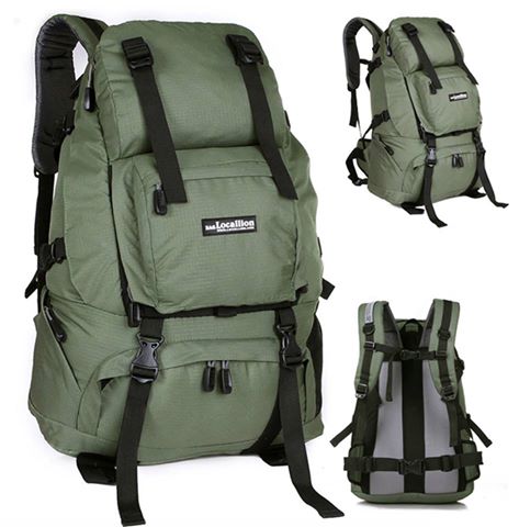 Local Lion เป้สะพายหลัง backpack สีเขียว ขนาด 40L รุ่น068 แถมฟรี มีดการ์ด