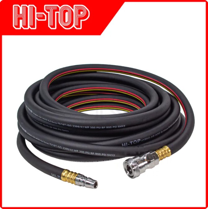 HI-TOP สายลมไฮบริด ขนาด 10 เมตร รุ่น HT8X14-10 ปลายแฉกสองด้าน PH2 รองรับแรงดันใช้งาน 300 PSI หัวแม่เหล็ก <สินค้าใหม่ HOT I'tem