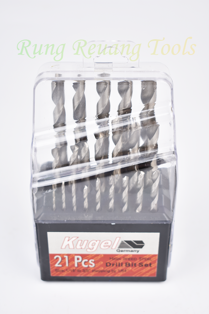 KUGEL ดอกสว่านชุดไฮสปีด(ไม้-เหล็ก) รุ่น 21PCS