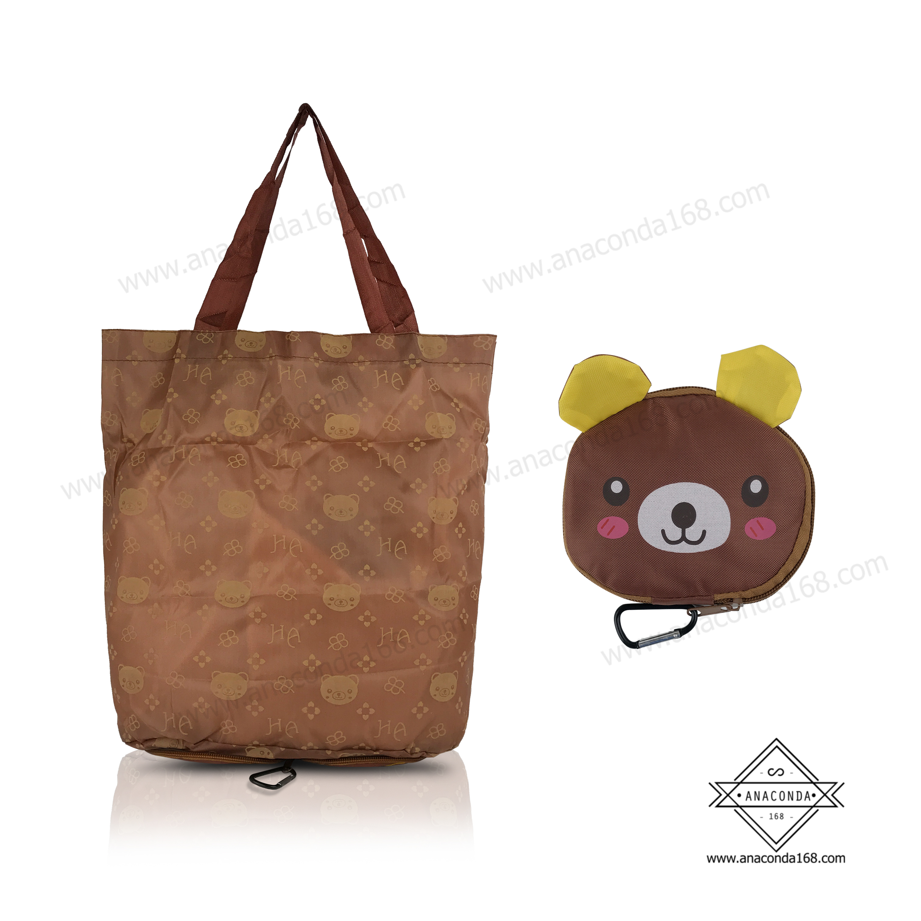 กระเป๋าพับเก็บได้ลายน่ารักแบบซิปรอบ