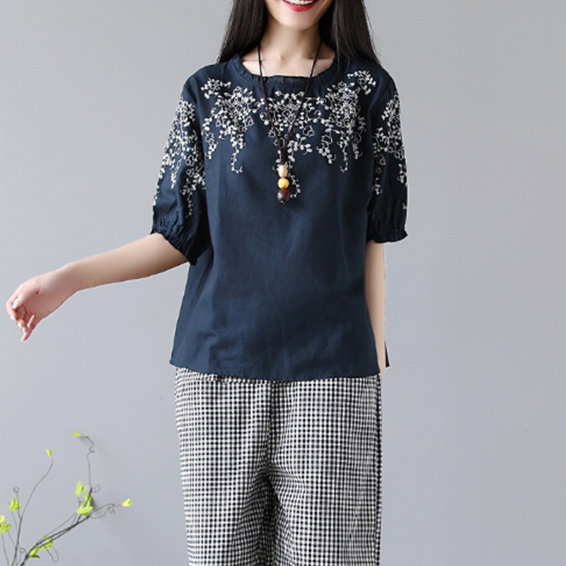ชุดsetเสื้อลายปัก+กางเกง
