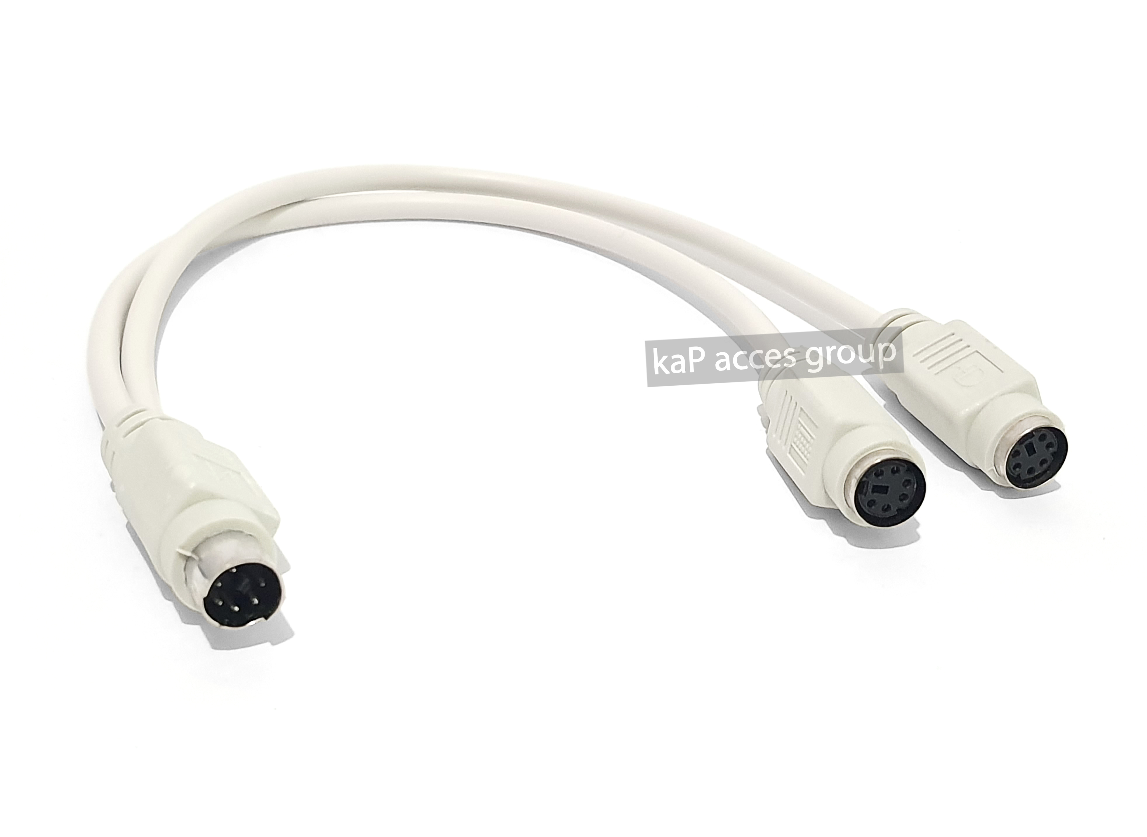 Mini DIN 6Pin Splitter Y PS2 สายอะแดปเตอร์6 Pin PS/2 PS2 สายข้อมูล0.3M
