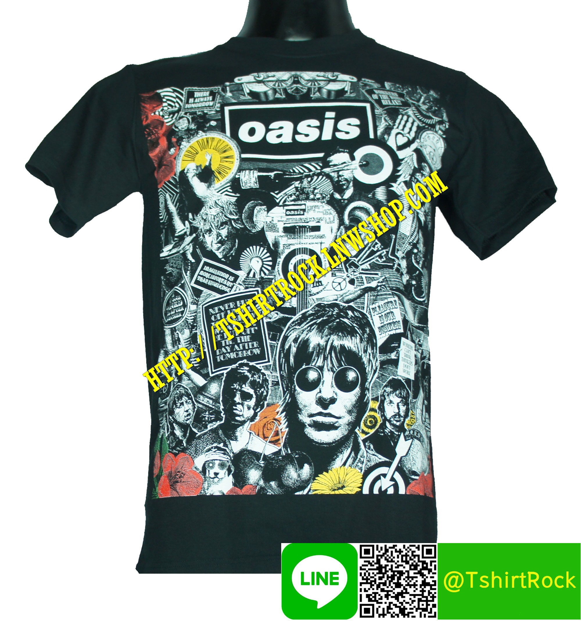 OASIS เสื้อยืดวงร็อค เมทัล ดนตรี เสื้อวง OAS1225