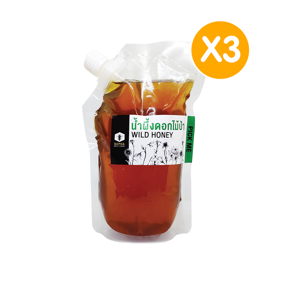 [Promotion] น้ำผึ้งดอกไม้ป่า 800 กรัม ถุงรีฟิล (แพ็ค 3 ถุง) (Wild Honey 800g 3 pcs)