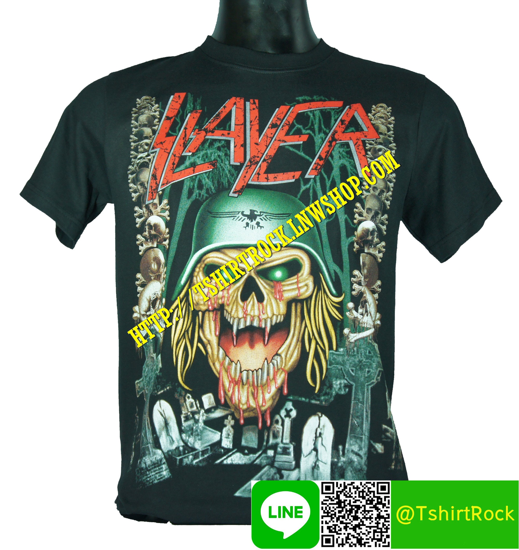 SLAYER เสื้อยืดวงร็อค เมทัล ดนตรี เสื้อวงสเลเยอร์ SLR1036