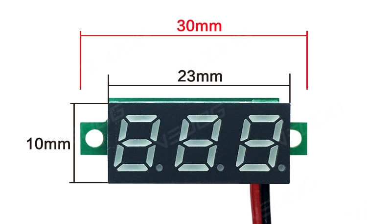 Voltmeter 0.28" 2.5v-30v วัดโวลท์ จอแสดงผลสีฟ้า
