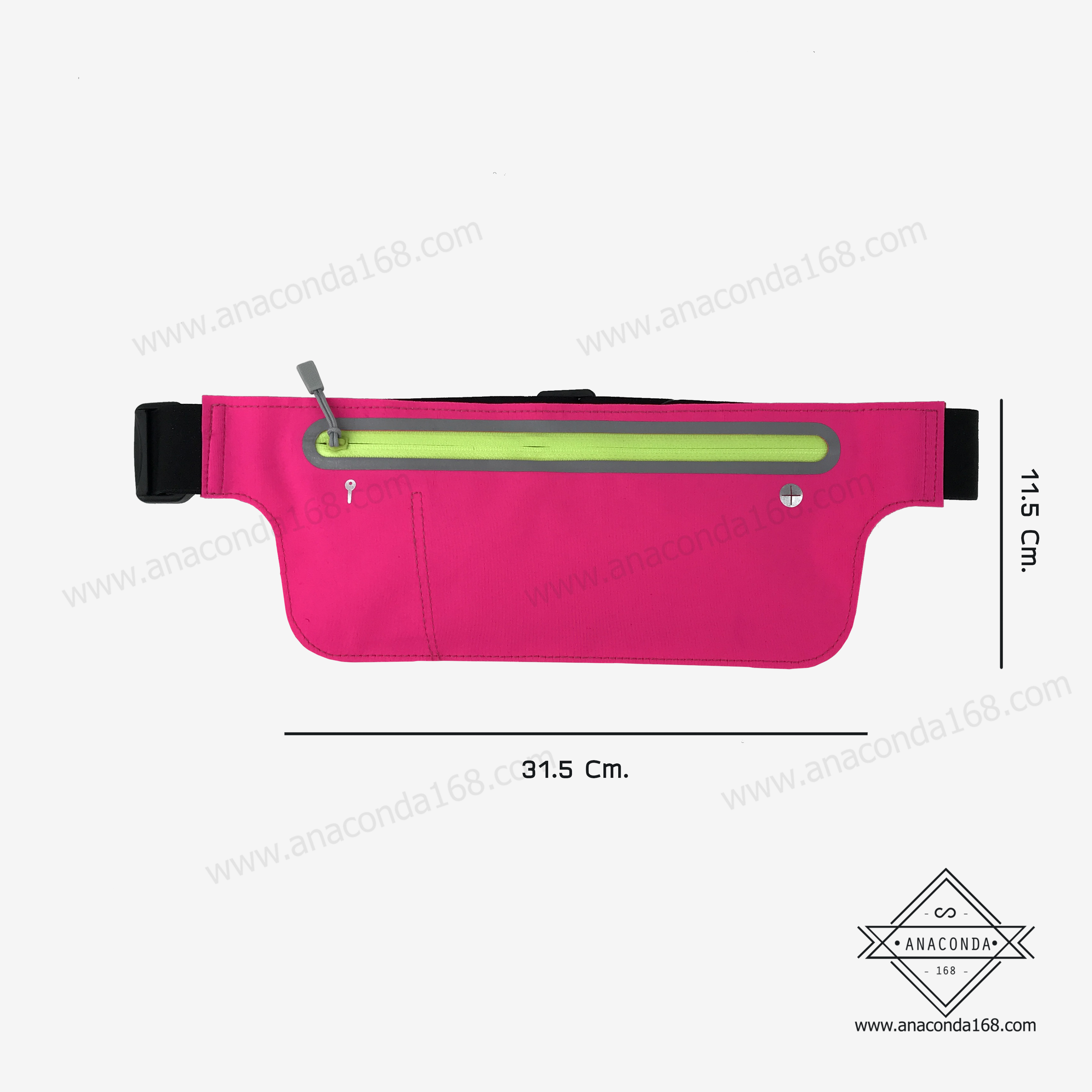 กระเป๋าคาดเอวสปอร์ตทรงเหลี่ยมสีพื้น