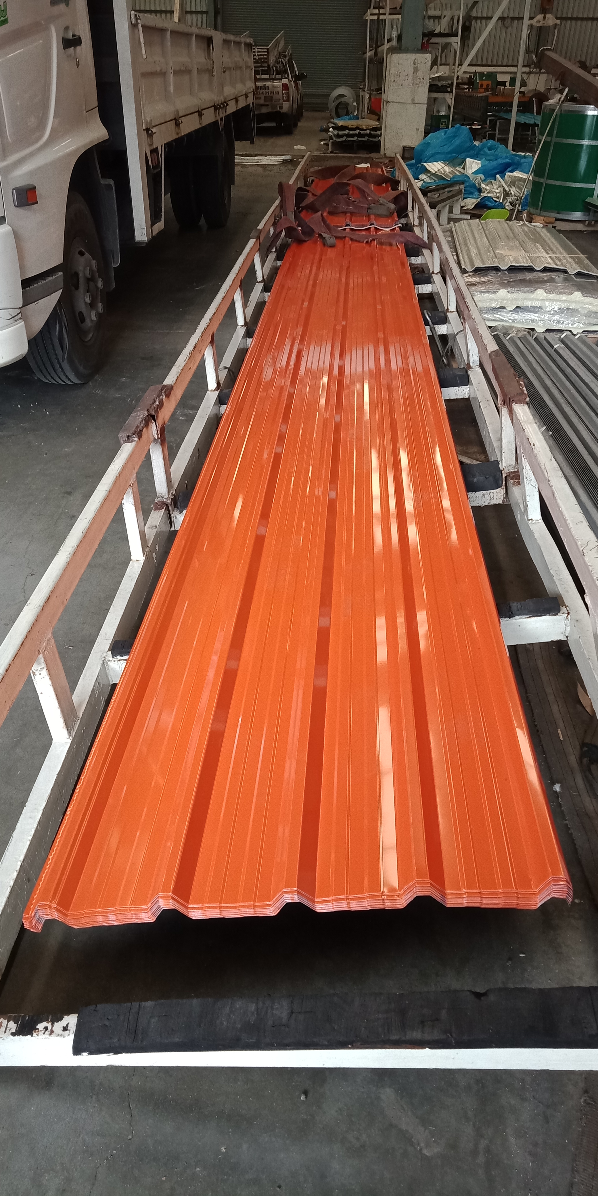 เมทัลชีทแผ่นตรงสีส้มหนา0.35มิล หน้ากว้าง 76 ซม./เมตรละ