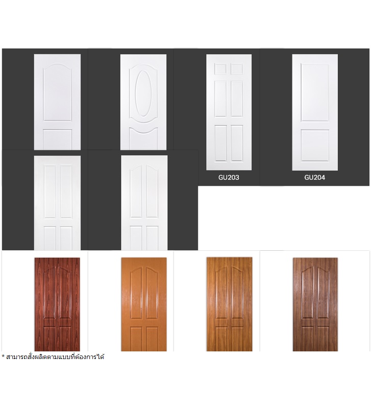 ประตู uPVC "Green Plastwood" ลายลูกฟักมาตรฐาน รุ่น GU