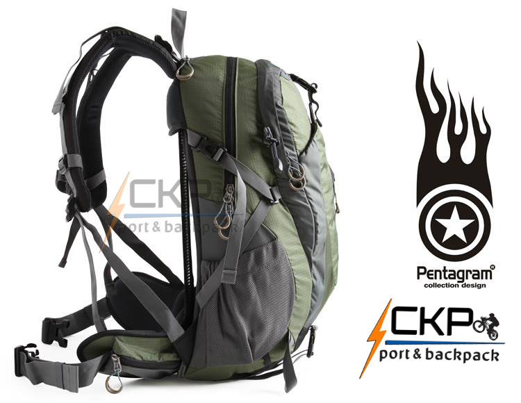 กระเป๋าเปฺ้ Backpack ยี่ห้อ Pentagram สีเขียวทหาร