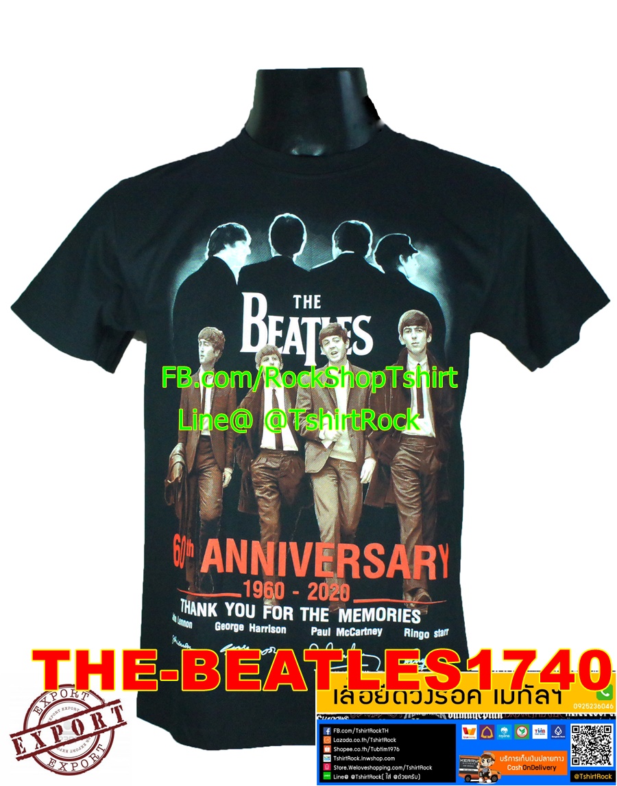 เสื้อวง THE BEATLES เสื้อวินเทจ เสื้อยืดวงร็อค เมทัล เดอะบีเทิลส์ BTL1740