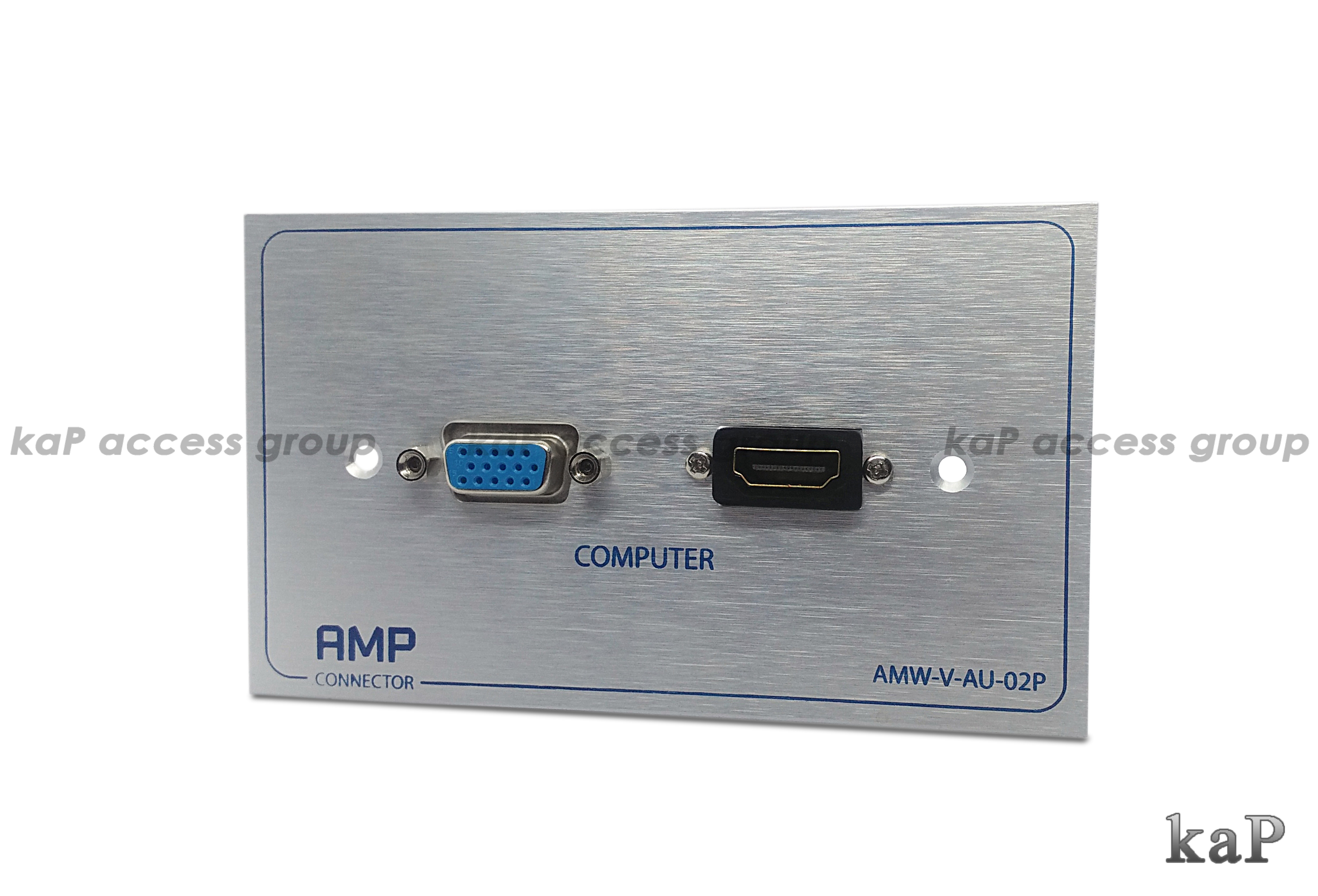 หน้ากากอลูมิเนียมติดผนัง HDMI / VGA (Female / Female) งอ 90องศา