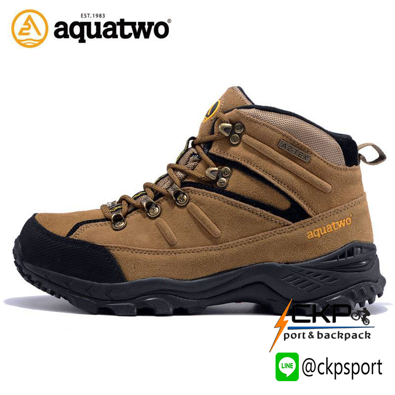 รองเท้าเดินป่ากันน้ำ Aquatwo Hiking S943 สีน้ำตาลอ่อน