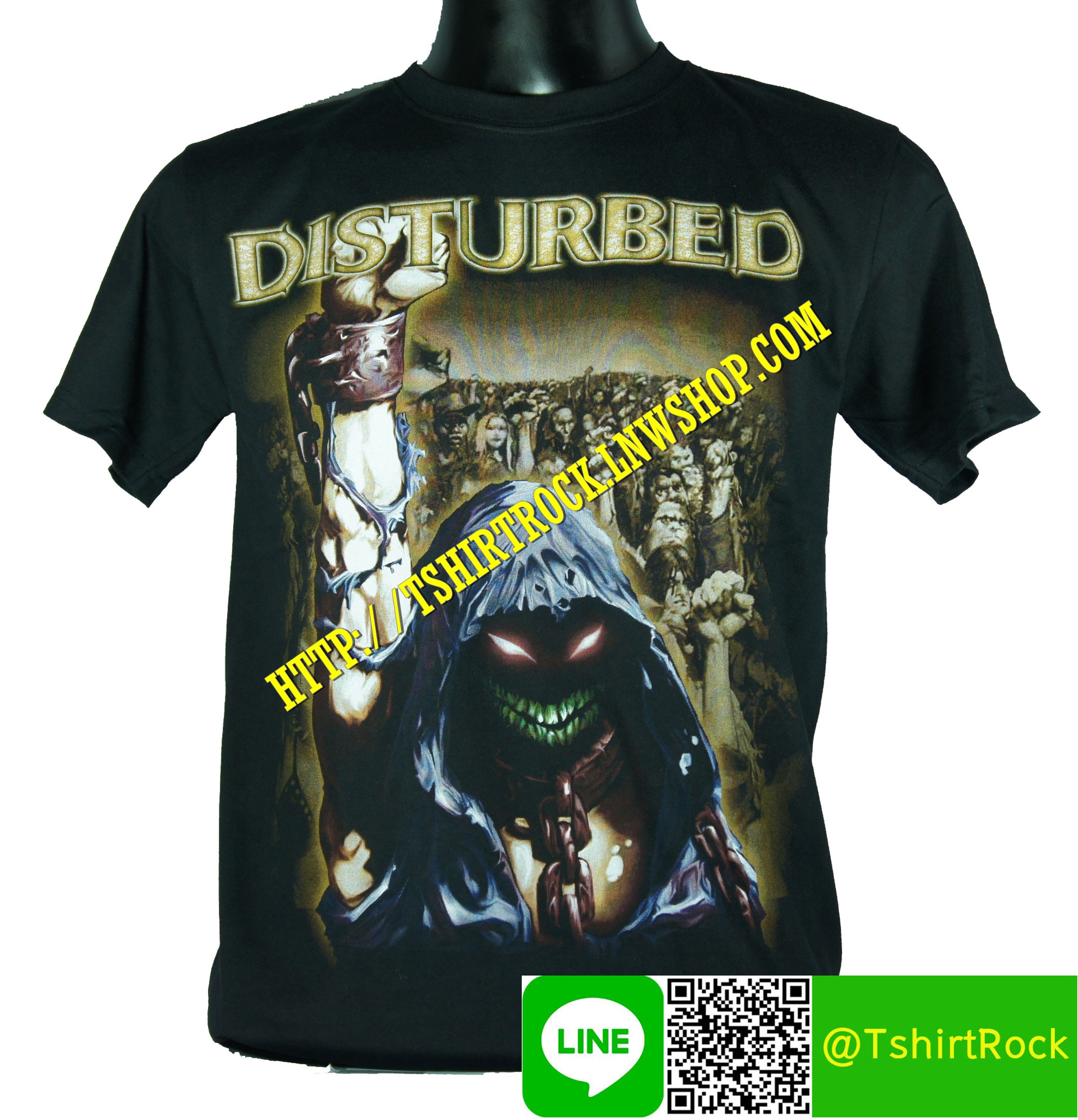 DISTURBED เสื้อยืดวงร็อค เมทัล ดนตรี เสื้อวงดิสเทิร์บ DTB775