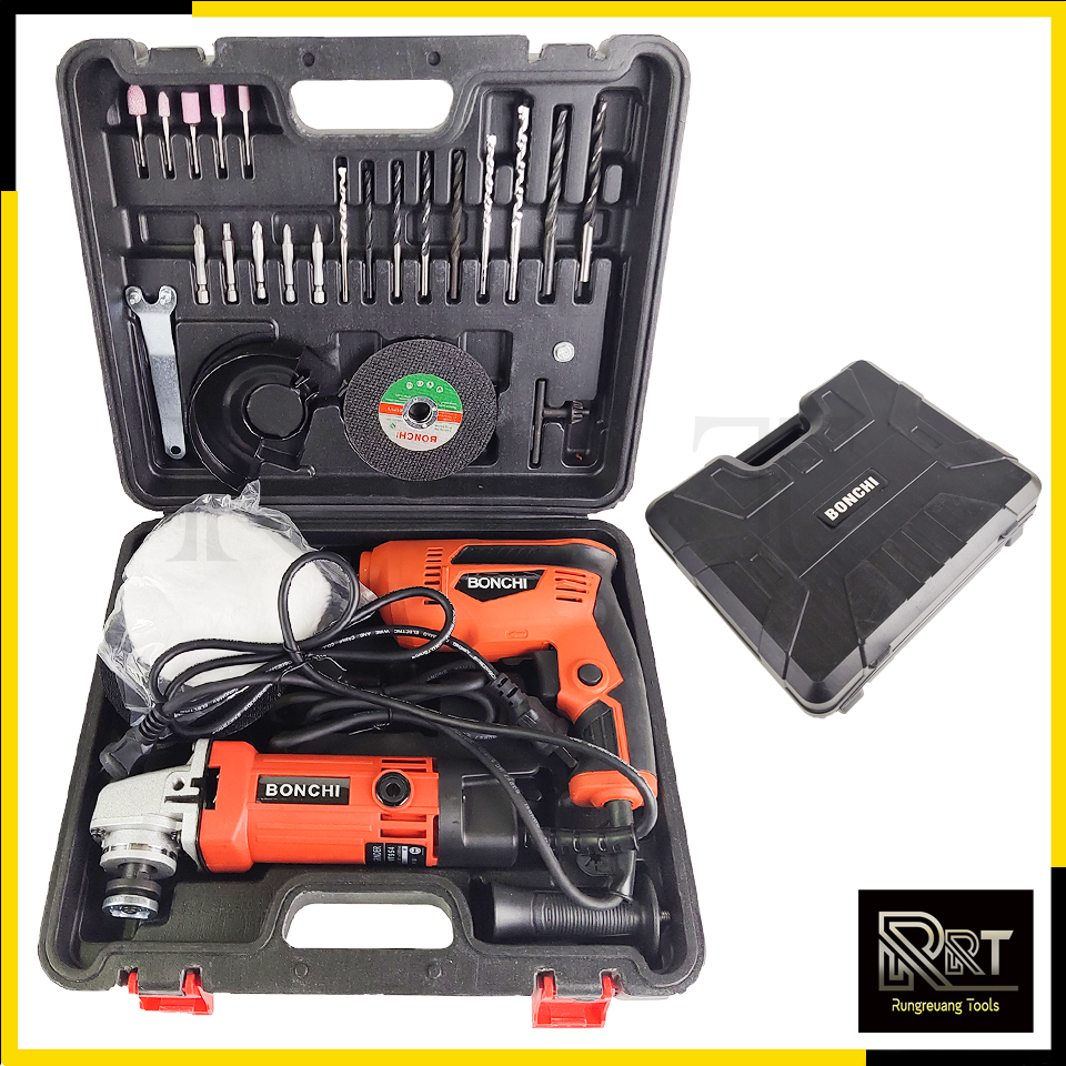 BONCHI ชุดสว่านพร้อมเครื่องเจียร