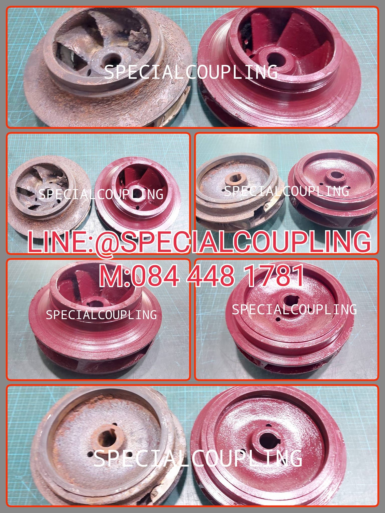 จำหน่ายใบพัดปั้มน้ำเหล็กหล่อขนาด od174 L82mm รูเพลา20 มม ร่องน้ำ25 มม แวริ่งหน้า110 มม แวริ่งหลัง 150 มม. รอสินค้า3 วัน สอบถามได้คะ