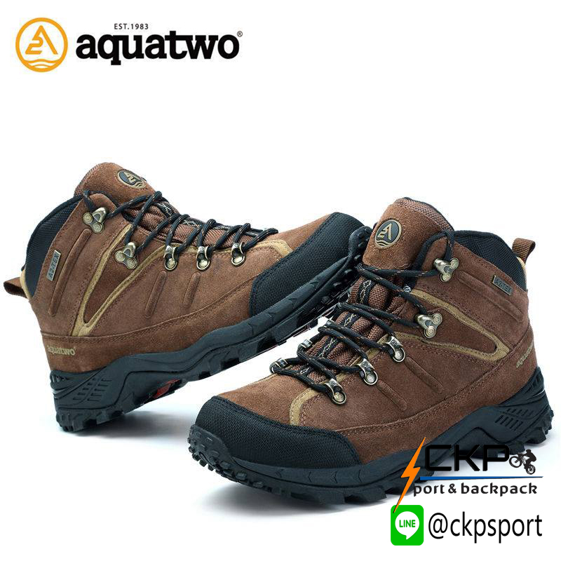 รองเท้าเดินป่ากันน้ำ Aquatwo Hiking S934 สีน้ำตาลเข้ม