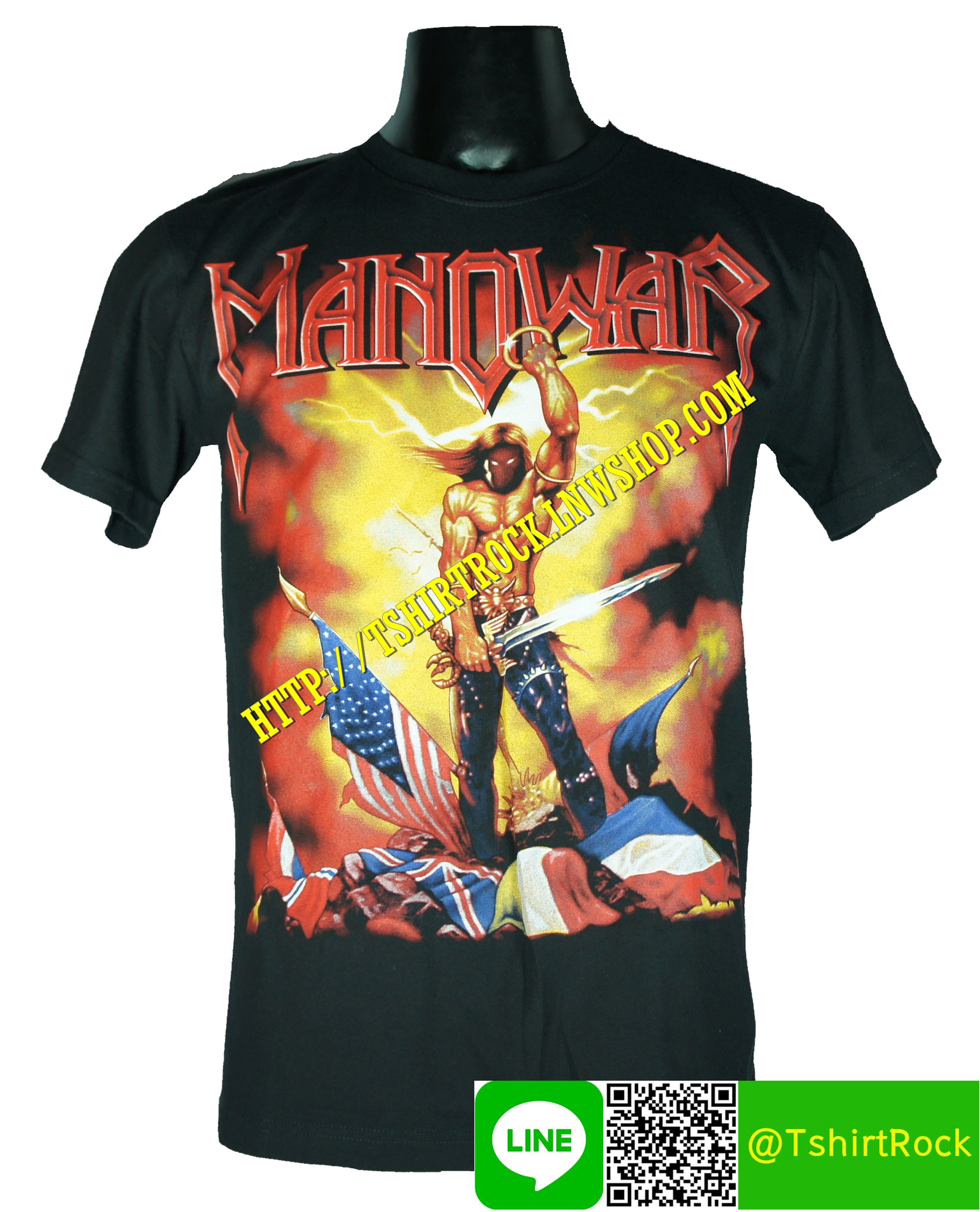 MANOWAR เสื้อยืดวงร็อค เมทัล ดนตรี เสื้อวง MNW14
