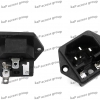 ปลั๊กซ็อกเก็ต INPUT IEC 320 แบบ C14 มีช่องเสียบฟิวส์ BLACK