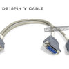 TRC D-SUB DB15 PIN 2ROW 1MALE - 2FEMALE Y SPLITTER CABLE (30CM)