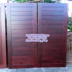 TD210 ประตูไม้สักบานคู่ (ไม้สักเก่า) บานโมเดิร์น ขนาด 180X200 ซม.