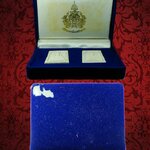 พระสมเด็จ หมุดทองคำ-เงิน รุ่น 80 พรรษา ปี36 สมเด็จพระสังฆราช วัดบวร ชุด2องค์ กล่องกำหยี่เดิมครับ