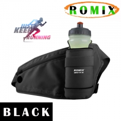 กระเป๋าคาดเอวนักวิ่งใส่ขวดน้ำ ROMIX (สีดำ)