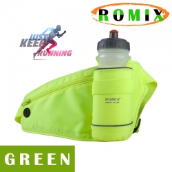 กระเป๋าคาดเอวนักวิ่งใส่ขวดน้ำ ROMIX (สีเขียว)
