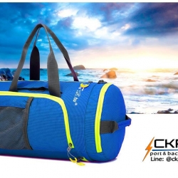 กระเป๋าฟิตเนส 5 in 1 กันน้ำพับเก็บได้ สีฟ้า