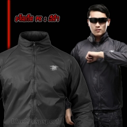 แจ็คเก็ตกันลม รุ่น PK (พร้อมกระเป๋าเก็บ) / สีดำ