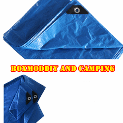 ผ้าใบกันฝน ผ้าใบรถคอก ฟลายชีท กันแดด กันฝน TARP หนา แข็งแรง ทนทาน ราคาถูก ขนาด 4x4เมตร สีฟ้าทั้ง2ด้าน