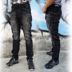 กางเกงยีนส์ยุทธวิธี รุ่น GZ สีเทาดำ