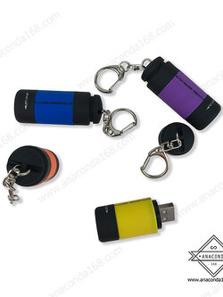ไฟฉาย USB ชาร์จไฟได้ ไฟฉายพวงกุญแจ สกรีนโลโก้