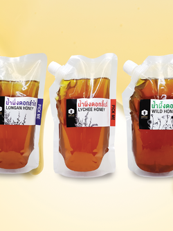 [Promotion] น้ำผึ้ง 800 กรัม ถุงรีฟิล คละชนิด (แพ็ค 3 ถุง) (Honey 800g 3 pcs / Longanx1/ Wildx1/ Lycheex1)