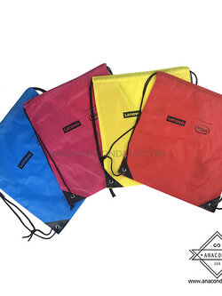 กระเป๋าผ้าร่มหูรูดสะพายหลัง ถุงผ้าหูรูด สกรีนโลโก้